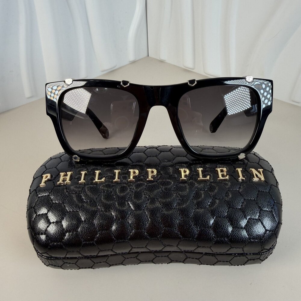 Philipp Plein Plein Icon Hexagon Sunglasses SPP042W - Black
